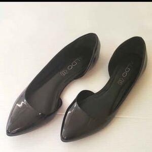 Aldo Glossy Black Pointed Flats